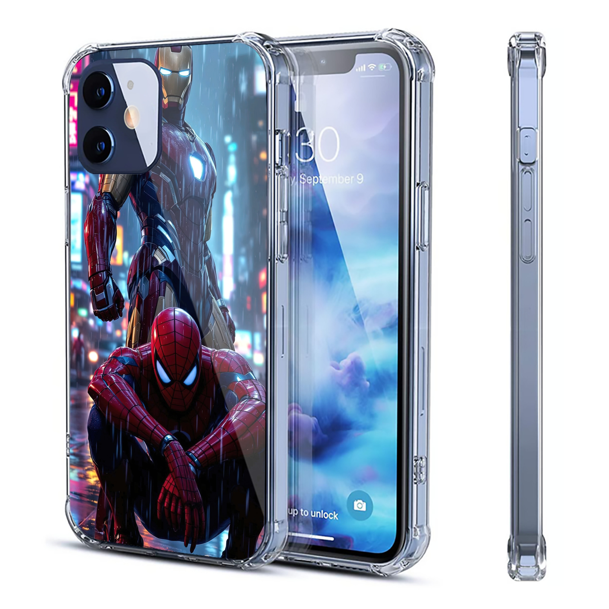 （画像用） Spider Man スパイダーマン 【iPhone 12シリーズ対応】透明スマホケース（クリアソフトケース）
